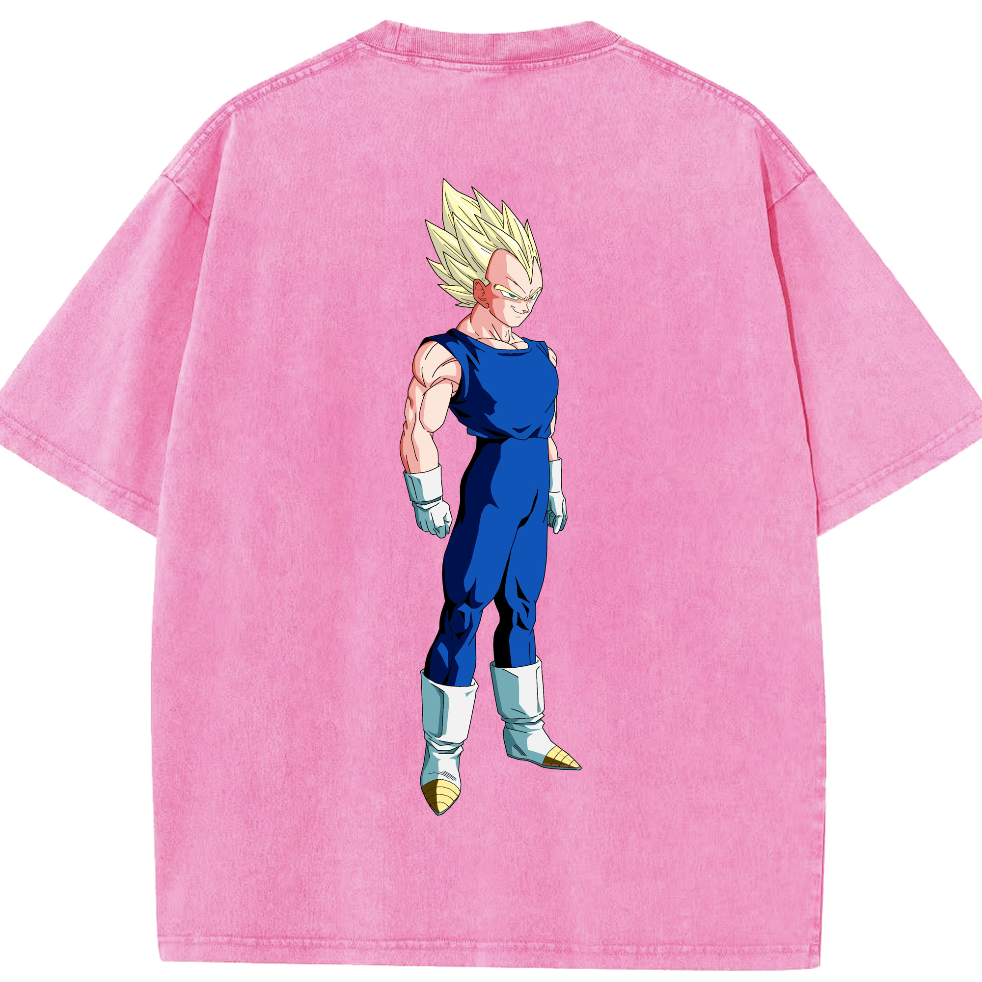 （画像用） ドラゴンボール ベジータ四世（Bejīta Yonsei）DRAGON BALL Vegeta IV 綿100% ヴィンテージ風 半袖Tシャツ（背面プリント）